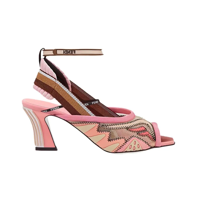 FENDI Strap Sandals Women's Pink Brown-1