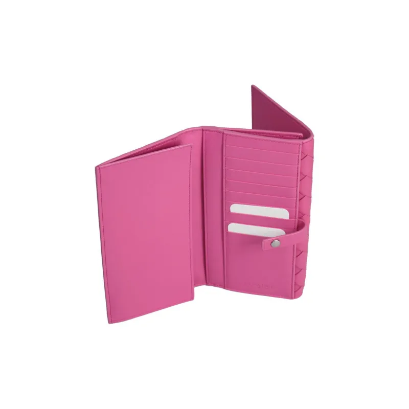Bottega Veneta Intrecciato Lambskin Wallet Women's Pink-2