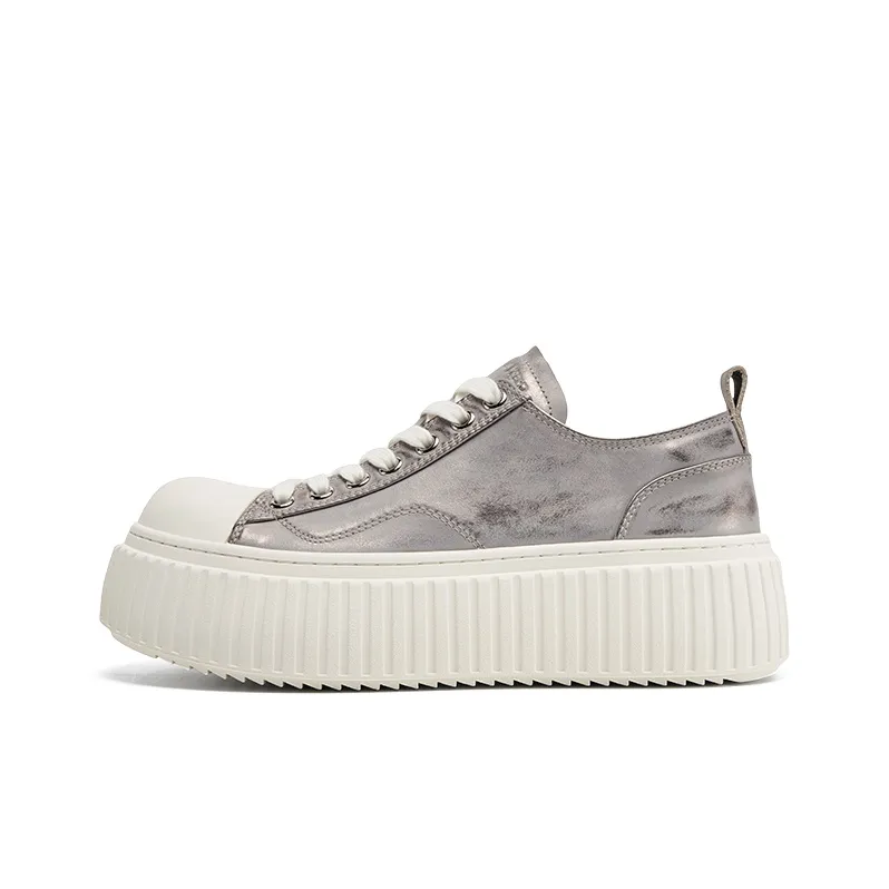 CHERYKALLY Low-Top Skateboard Shoes Women's Gunmetal-6