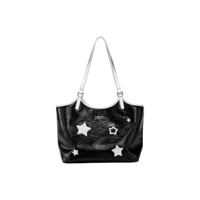 AILUXI PU Tote Bag, Shoulder Bag Women's Starry Black-0
