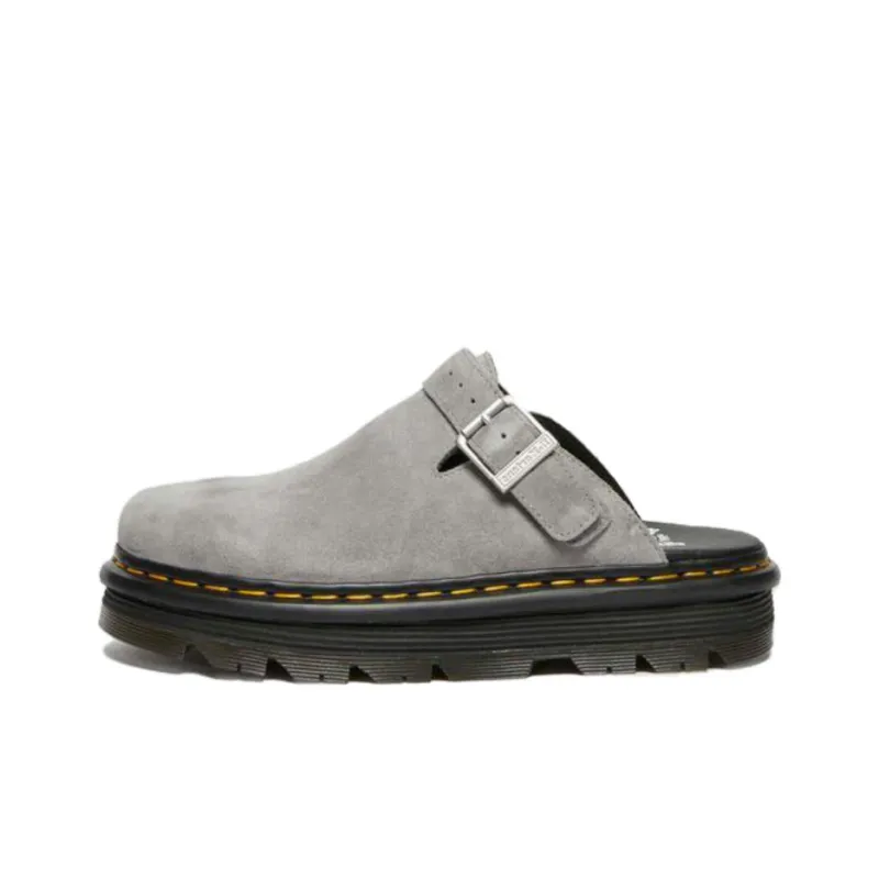 Dr. Martens Zebzag Suede Slingback Platform Mule Grey-0