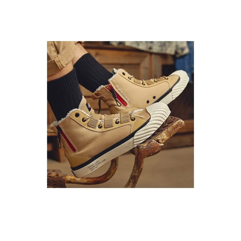 Dickies Canvas Shoes Unisex High Top Army Beige-6