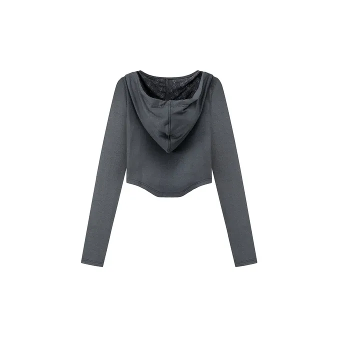 CHUU 2024 Fall New Arrival Cropped Coats Women's Black Gray-1