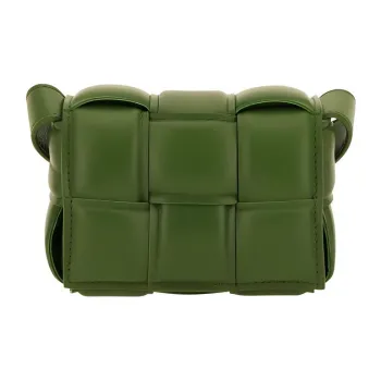 Bottega Veneta CASSETTE Sheepskin Shoulder Bag, Crossbody Bag Mini Women's Green