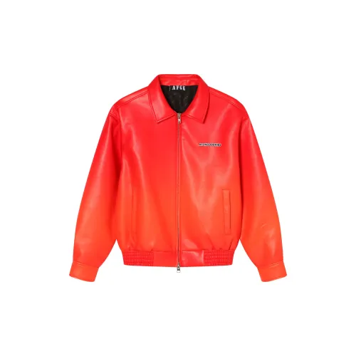 AFGK Leather Jackets Unisex Gradient Red