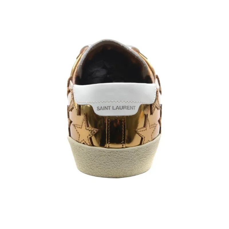 SAINT LAURENT Low Top Skateboard Shoes Women's Gold-4
