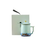 Coarse Pottery Palace of Osmanthus and Pavilion of Orchids Mug-Moon White+Song Dynasty Porcelain Box