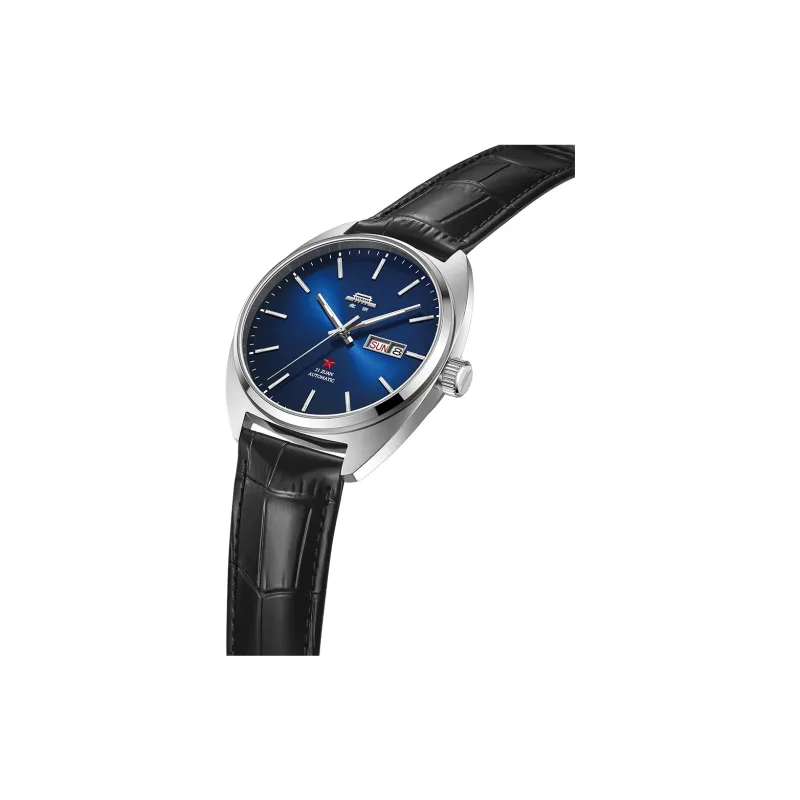 Beijing Fork Series Automatic Mechanical Movement Cow Leather Strap Watch Men's Watches Blue Dial-12