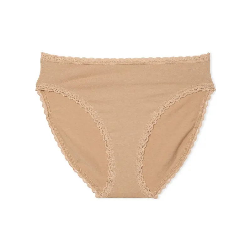 Victoria's Secret The Lacie Lace-Trim Cotton High-Leg Brief Panty / P Underpants Women's 1 Pack Fruit Seed Candy-0