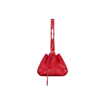 Givenchy Patent Leather With Calfskin Portable Crossbody Bag, Shoulder Bag Medium Size Women's Red