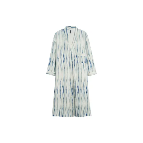 MIIOW Trend Party Series Nightgown Women's Blue White Vertical Stripes