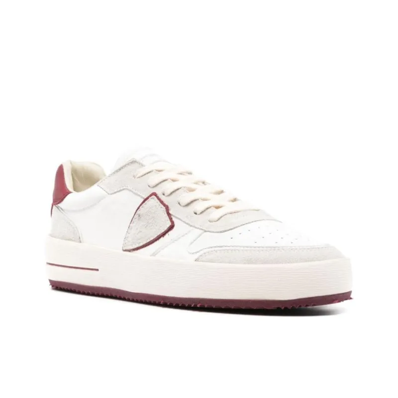 PHILIPPE MODEL Low Top Skateboard Shoes Men's White Red-2