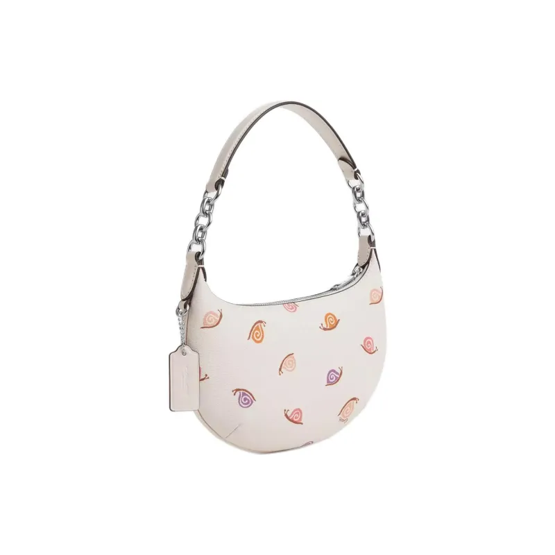 COACH Payton Coated Canvas With Smooth Leather Handbag Small Size Women's Chalk Multicolor-1