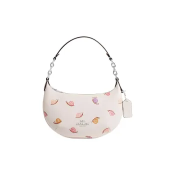 COACH Payton Coated Canvas With Smooth Leather Handbag Small Size Women's Chalk Multicolor