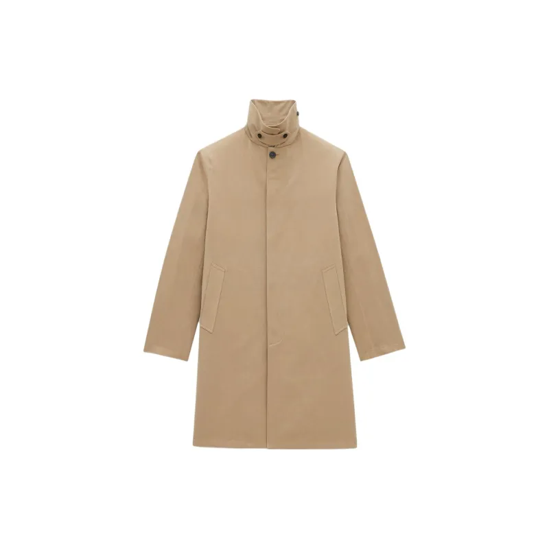 SAINT LAURENT Knee Length Long Sleeved Mackintosh Coat-1