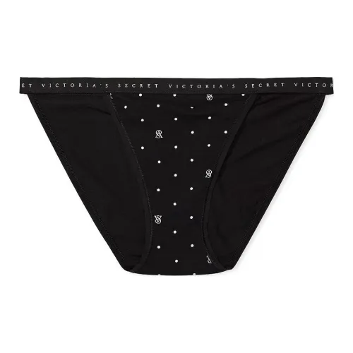 Victoria's Secret Stretch Cotton String Bikini Panty/Black Underpants Women's 1 Pack Black