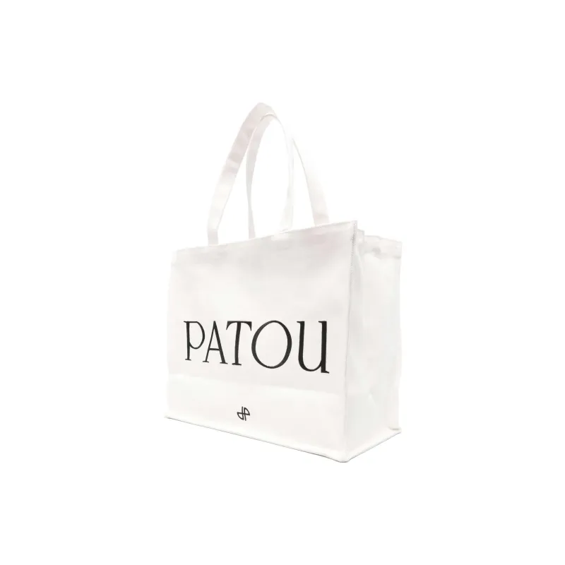 Patou Polyester One Shoulder Handbags Large Size Women's Ivory White-1