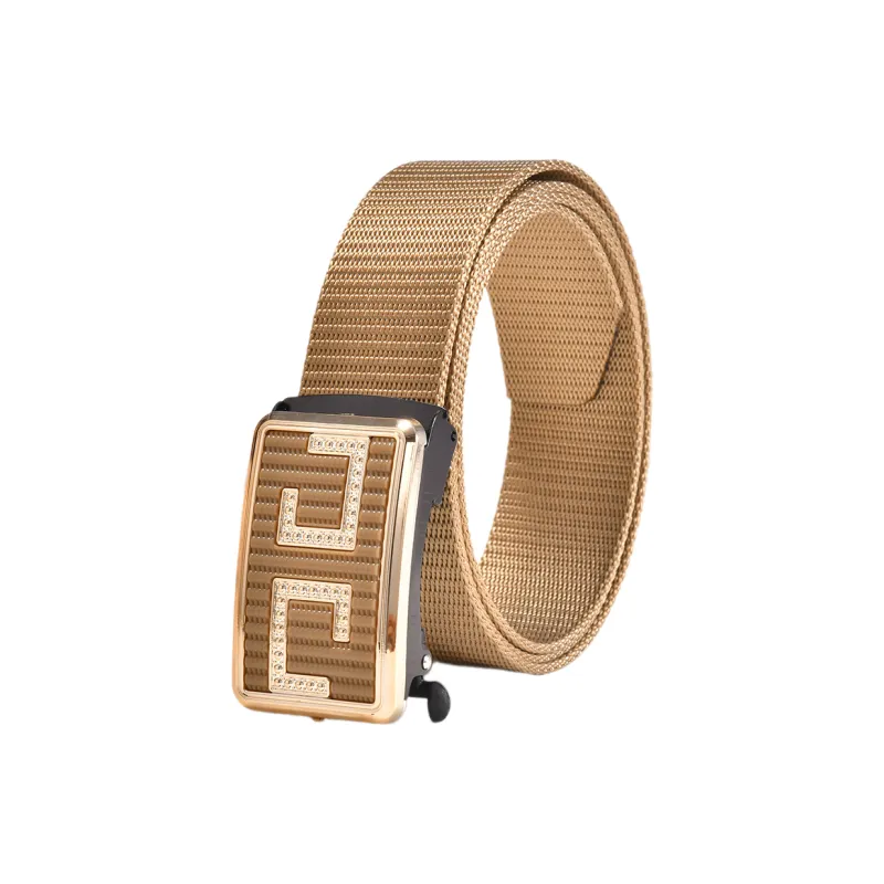 Mulinsen Automatic Buckle Double C Outdoor Woven Belt Pants Nylon Alloy Belt Men's 3.8-0
