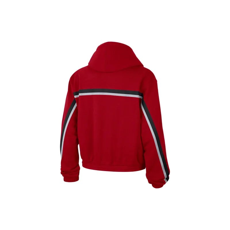 Jordan Chicago BullsCourtside Statement Edition NBA Fleece Pullover Hoodie Sweatshirt Women's University Red-1