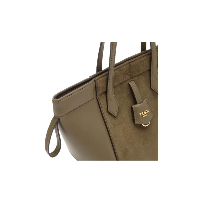 FENDI Suede With Calfskin Bucket Bag, Handbag, Shoulder Bag Women's Army Green-5