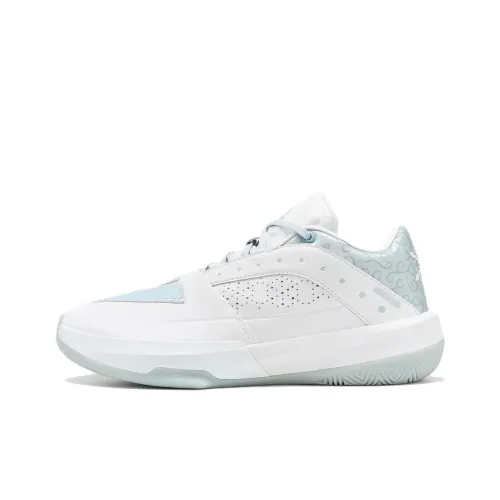 PEAK State Extremely Large Triangle 1.0 Basketball Shoes Men Low-Top All White/Light Blue