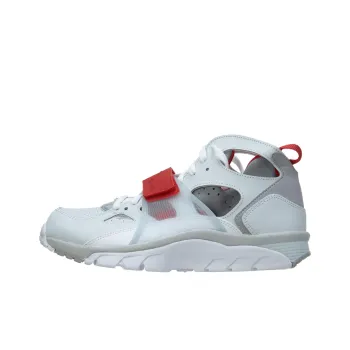 Nike Air Trainer Huarache Comfortable And Durable Slip-Resistant Mid-Top Vintage Basketball Shoes Men's Gray White