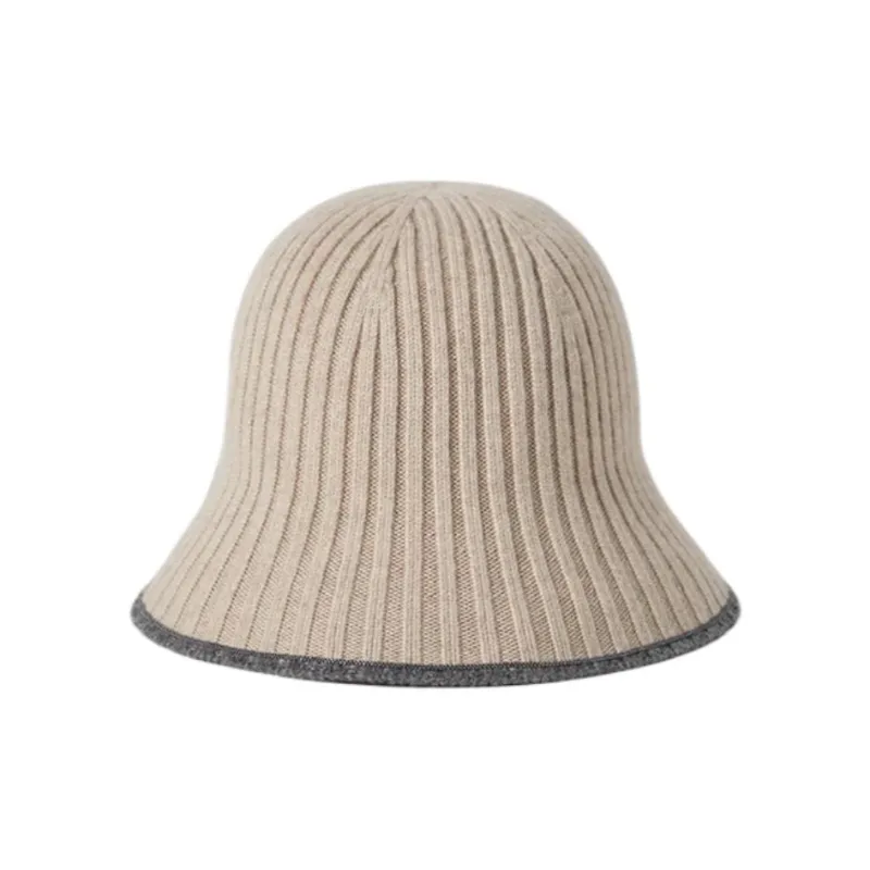 Brunello Cucinelli Polyamide Wool Cashmere Mulberry Silk Bucket Hats Women's Coffee-0