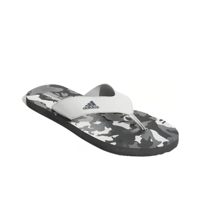 Adidas Cloudfoam Rubber Sole Slide Slippers Men's Gray White-2