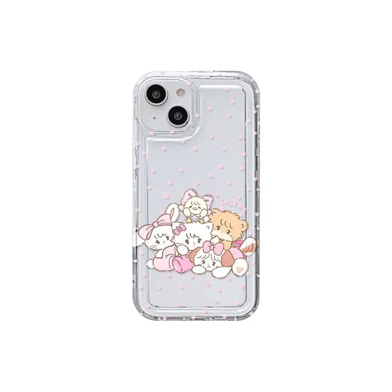 GYKZ TPU Material Pink Family Portrait Lucky Bag Phone Case Compatible With IPhone 13/Apple 14/15.-0