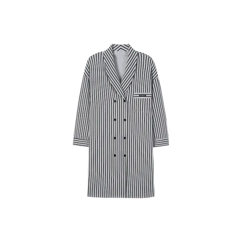 MIIOW Trend Party Series Nightgown Women's Black Gray Stripes