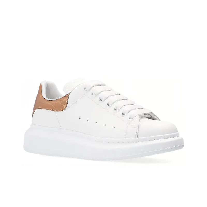 Alexander McQueen Oversized Sneaker Low Top Stylish Skateboarding Shoes Women's Gold-2