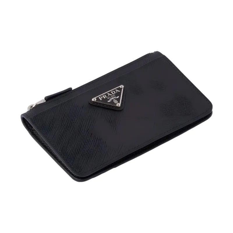 PRADA Saffiano Leather Card Holder Men's Black-1