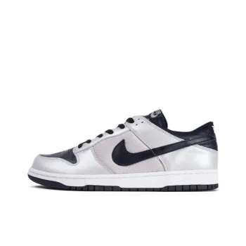 Nike Dunk Anti-Slip Wear-Resistant Low-Top Skateboard Shoes Men's Silver Black