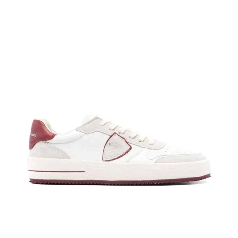 PHILIPPE MODEL Low Top Skateboard Shoes Men's White Red-1