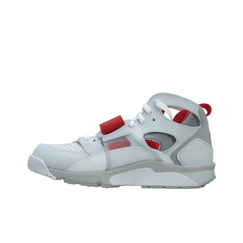 Nike Air Trainer Huarache Comfortable And Durable Slip-Resistant Mid-Top Vintage Basketball Shoes Men's Gray White-1