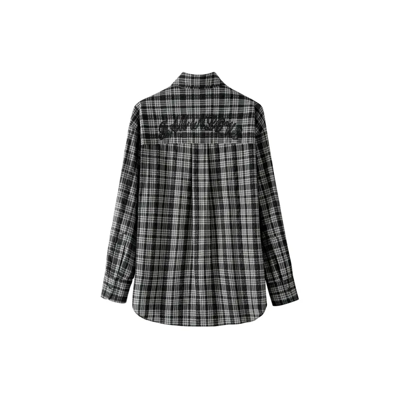 BANANA CICI Shirt Women's Gray Plaid-1