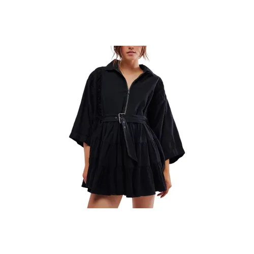 FREE PEOPLE Long-Sleeved Dresses Women's BLACK/Black