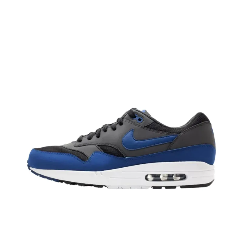 Nike Air Max 1 Anti Slip Wear Resistant Low Top Casual Running Shoes Men's Gray Blue-0