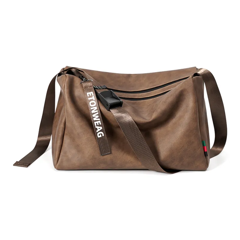Slazenger Soft PU Leather Cell Phone Pouch Casual Workwear Messenger Bag Crossbody Bag Regular Men's Black Gray Khaki-6