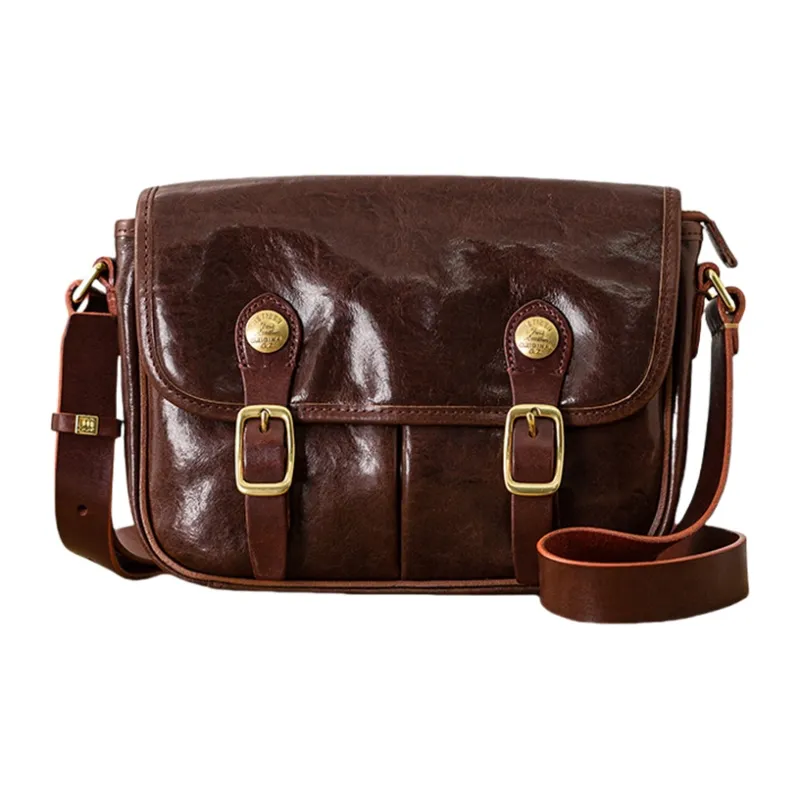 Back Step Top Grain Cow Leather Shoulder Bag, Crossbody Bag Regular Men's Multicolor-0