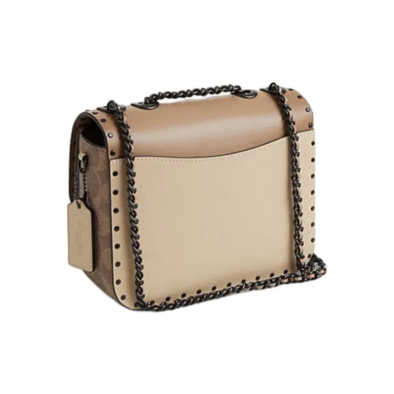 COACH Madison Cow Leather With Artificial Leather Crossbody Bag, Shoulder Bag Trumpets Women's Taupe-1