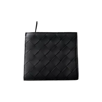 Bottega Veneta Leather Wallet Large Size Men's Black