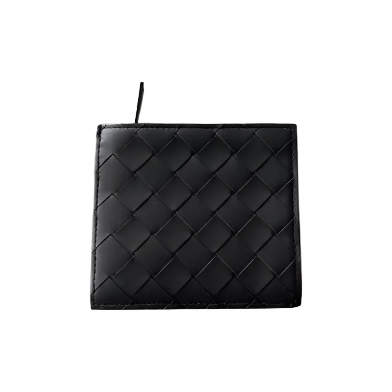Bottega Veneta Leather Wallet Large Size Men's Black-0