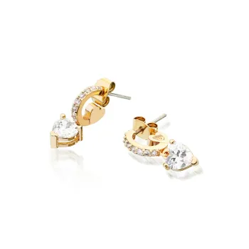 CHIARA FERRAGNI Zircon Water Coated 18K Gold Italian Luxury Minimalist Style Hoop Earrings Women's Gold