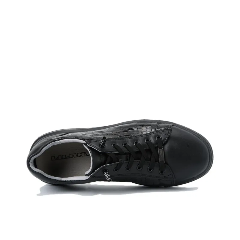 LESS IS MORE Anti Slip Wear Resistant Low Top Skateboard Shoes Men's Black-3