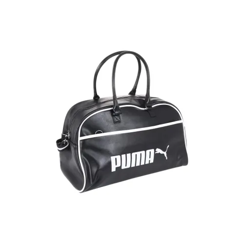 PUMA Synthetic Leather Boston Bag Handbag Unisex Black