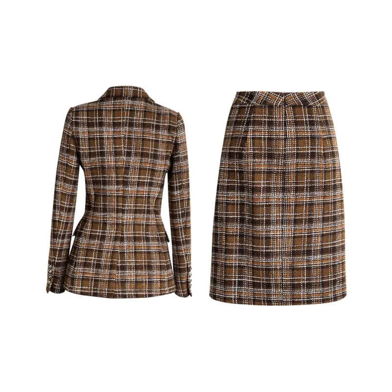ROEYSHOUSE Business Suits Women's Plaid-1