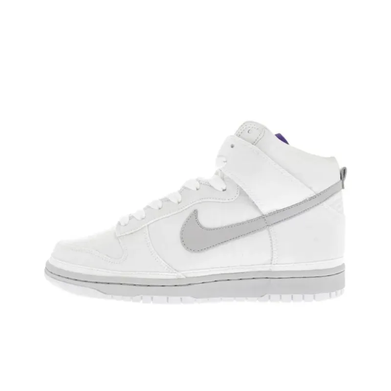 Nike Dunk High Anti-Slip Wear-Resistant Mid-Top Vintage Basketball Shoes Unisex White-0