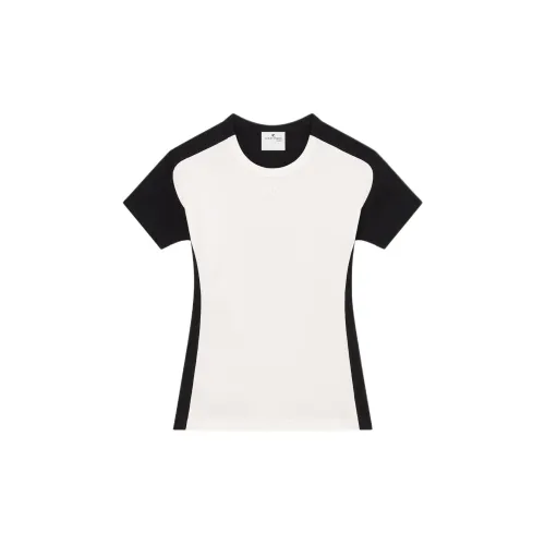 COURREGES T-Shirts Women's Heritage White Black/Traditional Black/White