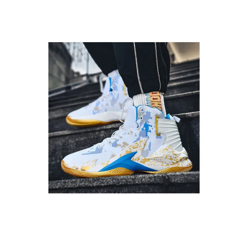 GQWE Shock Absorbers Slip Resistant, Abrasion Resistant, Lightweight High Top Basketball Shoes Unisex-8
